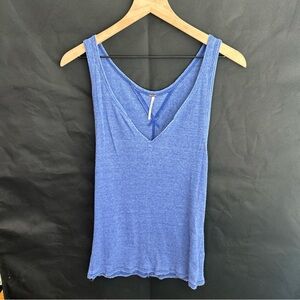 Free People Blue V-Neck Tank Top